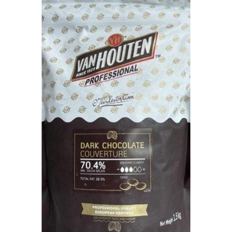 

Ready Stok" Van Houten Professional Dark Chocolate Couverture 500Gr