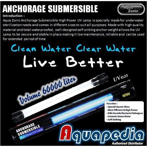 AquaZonic UV021 Lampu UV Celup 60watt Anorage High Power UV Lamp