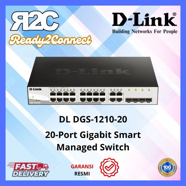 Dlink DGS-1210-20 20-Port Layer 2 Smart Managed Gigabit Swit