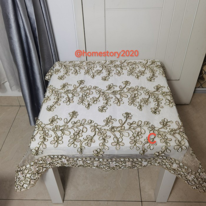 taplak meja tamu kotak segi empat meja pojok meja Betawi 85cmx85cm