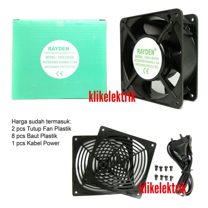 Kipas Komputer Cooling Fan Pendingin Panel Blower Ac 220V 12Cm Rayden