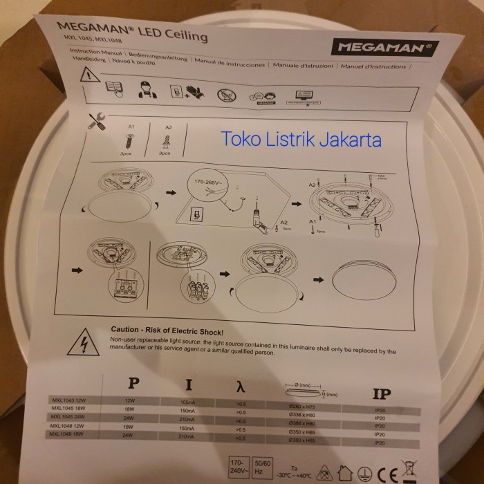 Lampu Led Ceiling Light MEGAMAN 18W 18 Watt Plafon 6500K Putih