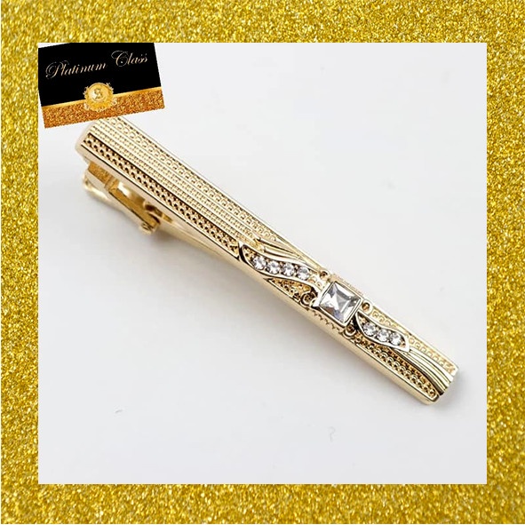 Penjepit Dasi Import Tebal Gold Mewah Platinum Class