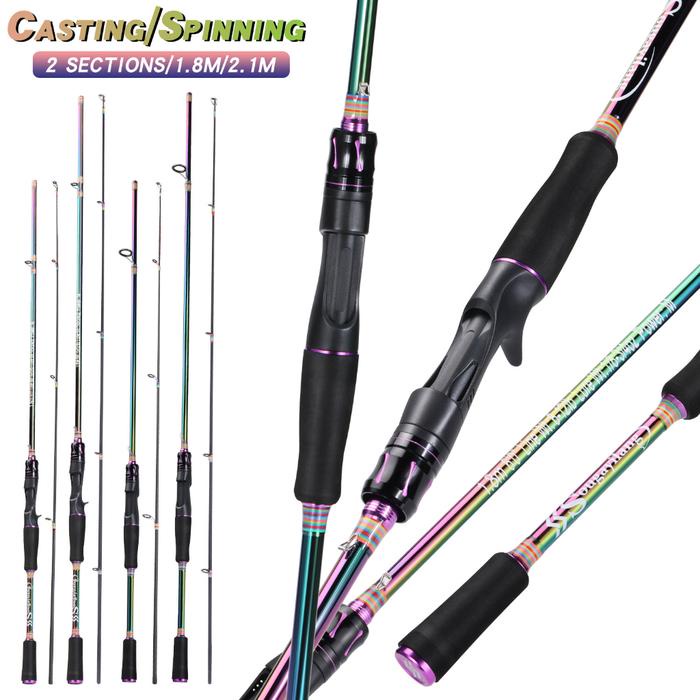 Ready Sougayilang Joran Pancing 1.8m/2.1m Mixcolor Fishing Rod 2 Bagian M Power 20KG Max Drag