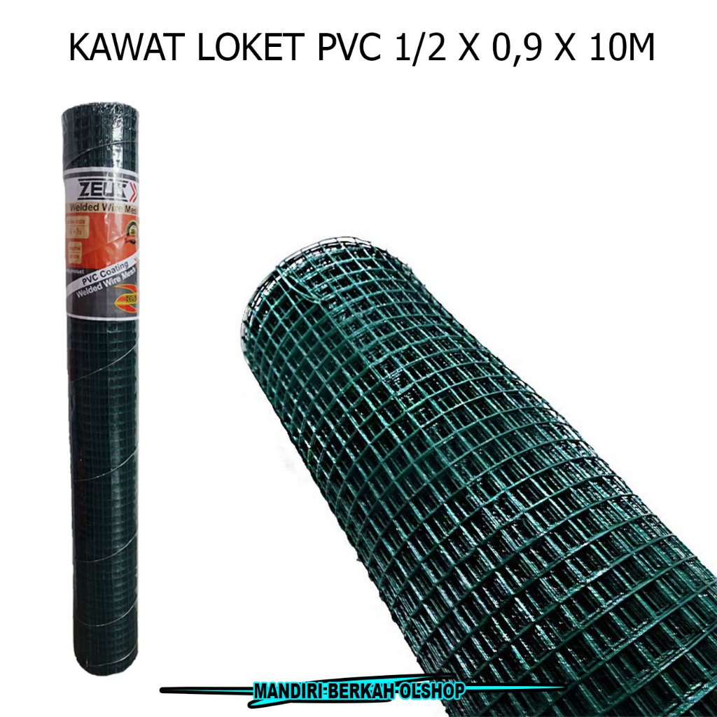 Hjk ZEUZ Kawat Loket PVC 1/2" Kawat Ram / Kawat Ayakan / Kawat Hijau 1/2 Inch Per Meter