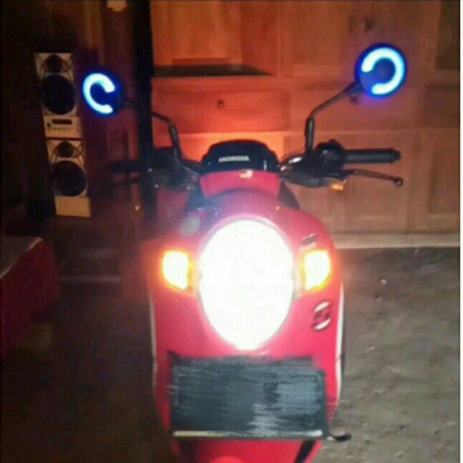 Spion Model Scoopy Lampu Led Spion Variasi Bulat Universal Scoopy,Fino
