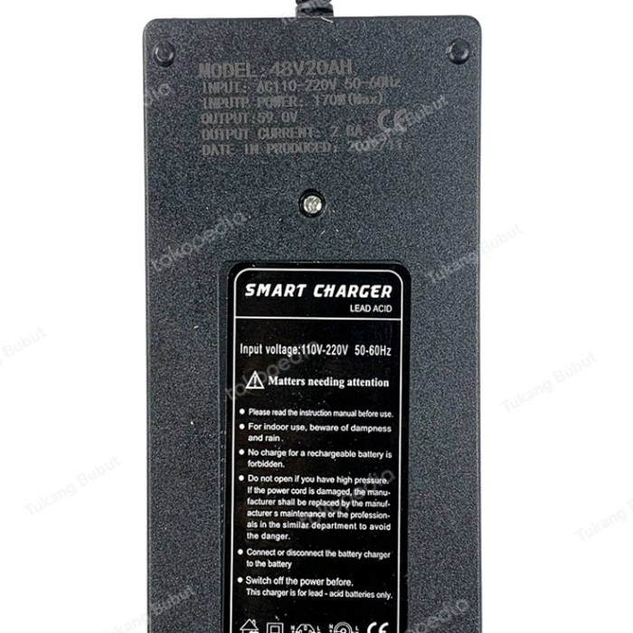 Charger Accu aki sepeda listrik 48v 12ah 20ah united viar jarvis Goda
