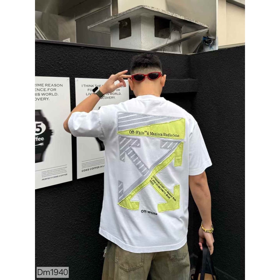 Off White Style T-Shirt Oversize Kaos Pria Wanita Putih Branded Or1ginal