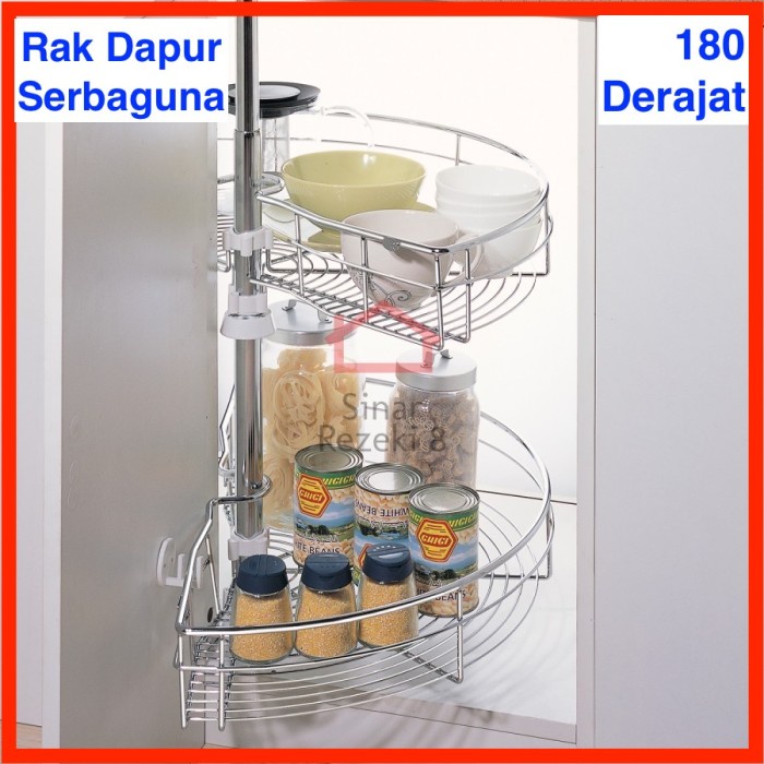 PROMO SPECIAL Rak Dapur Taco Sudut 180 Derajat Putar Serbaguna Panci Wajan HW-0091i