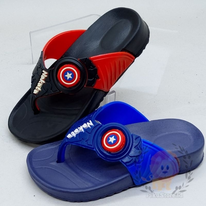 FREE ONGKIR [PIKU] NAKATA SANDAL JEPIT ANAK LAKI-LAKI KARAKTER SPIDERMAN CAPTAIN AMERICA SENDAL ANAK