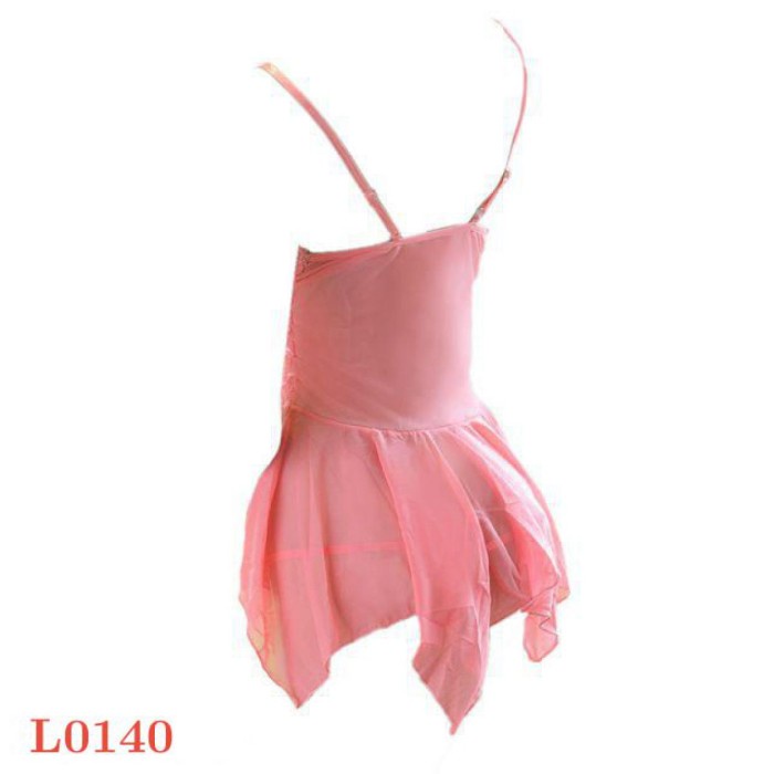 SALE PROMO L0140 BAJU TIDUR HARAM SEXY BABYDOLL MINI DRESS PINK PEACH TRANSPARAN READYY