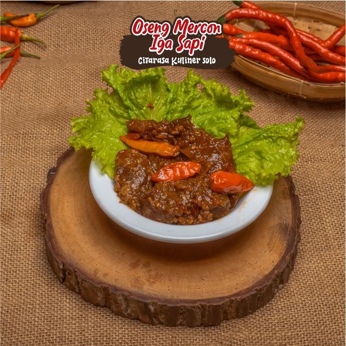 

terbaru !!! paket double - oseng mercon iga sapi tanpa pengawet & pewarna 200 gram food meat daging