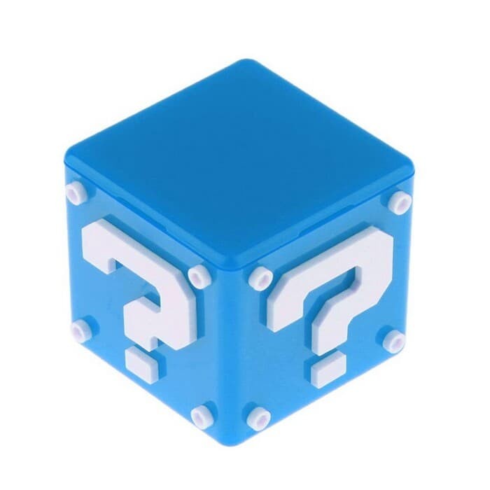 NINTENDO SWIT DELUXE GAME CARD CASE CUBE BLOCK - BLUE