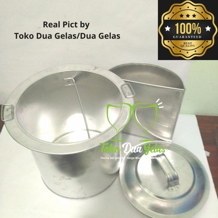 Dandang / tong panci mie ayam alumunium 32 cm sekat lepas tebal 0,8 mm
