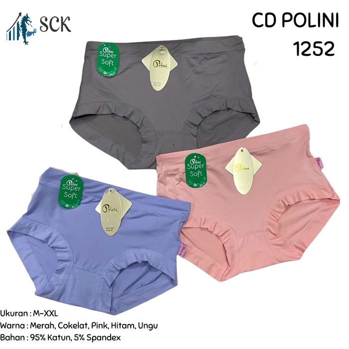 BERGARANSI [ISI 3] Celana Dalam Wanita POLINI 1252 / Celana dalam Wanita XXL / Pakaian dalam Cewek