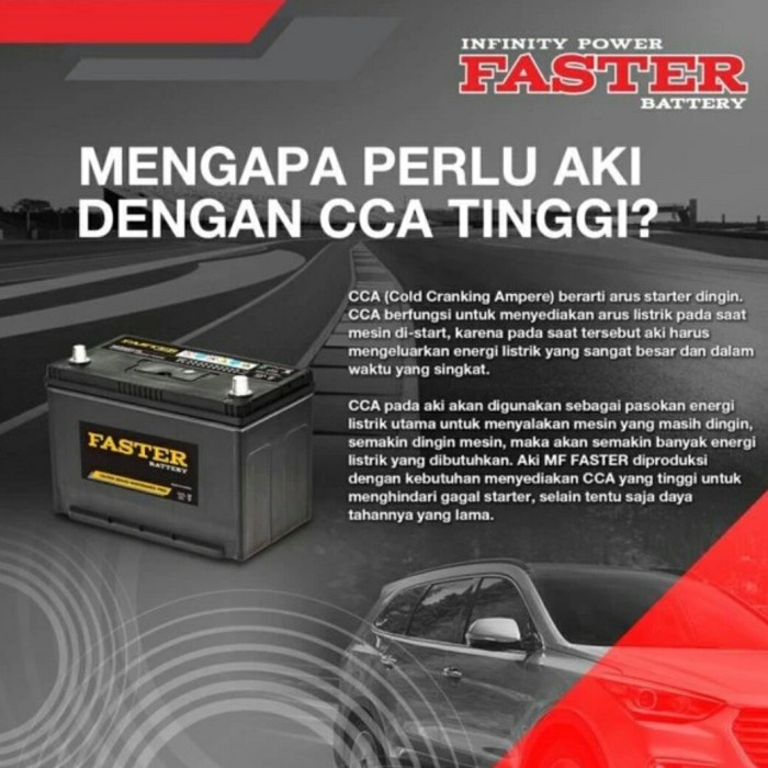 Terhemat Aki Mobil Kering Faster Mf 60B24R/Ns60 , 60B24L/Ns60L , 60B24Ls/Ns60Ls