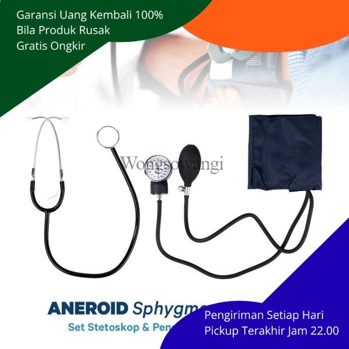 Set Stetoskop & Pengukur Tekanan Darah Tensimeter Tensi Meter Manual