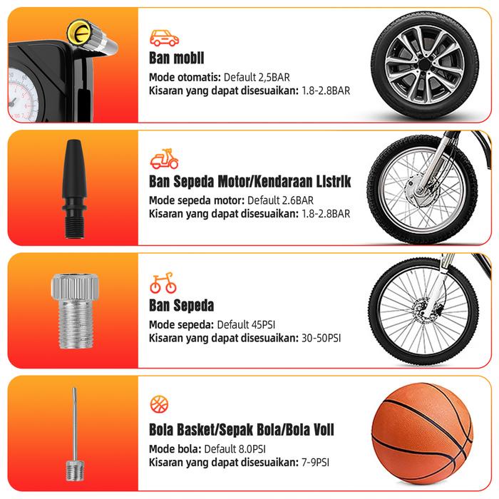 XTITAN pompa angin mobil inflator pompa ban mobil elektrik pompa mobil portabel Car Air Pump ban