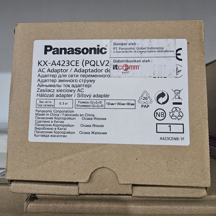 DISKON KX-A423CE ADAPTOR ORIGINAL SIP PHONE PANASONIC KX-HDV130 ( PQLV219CE ) READYY