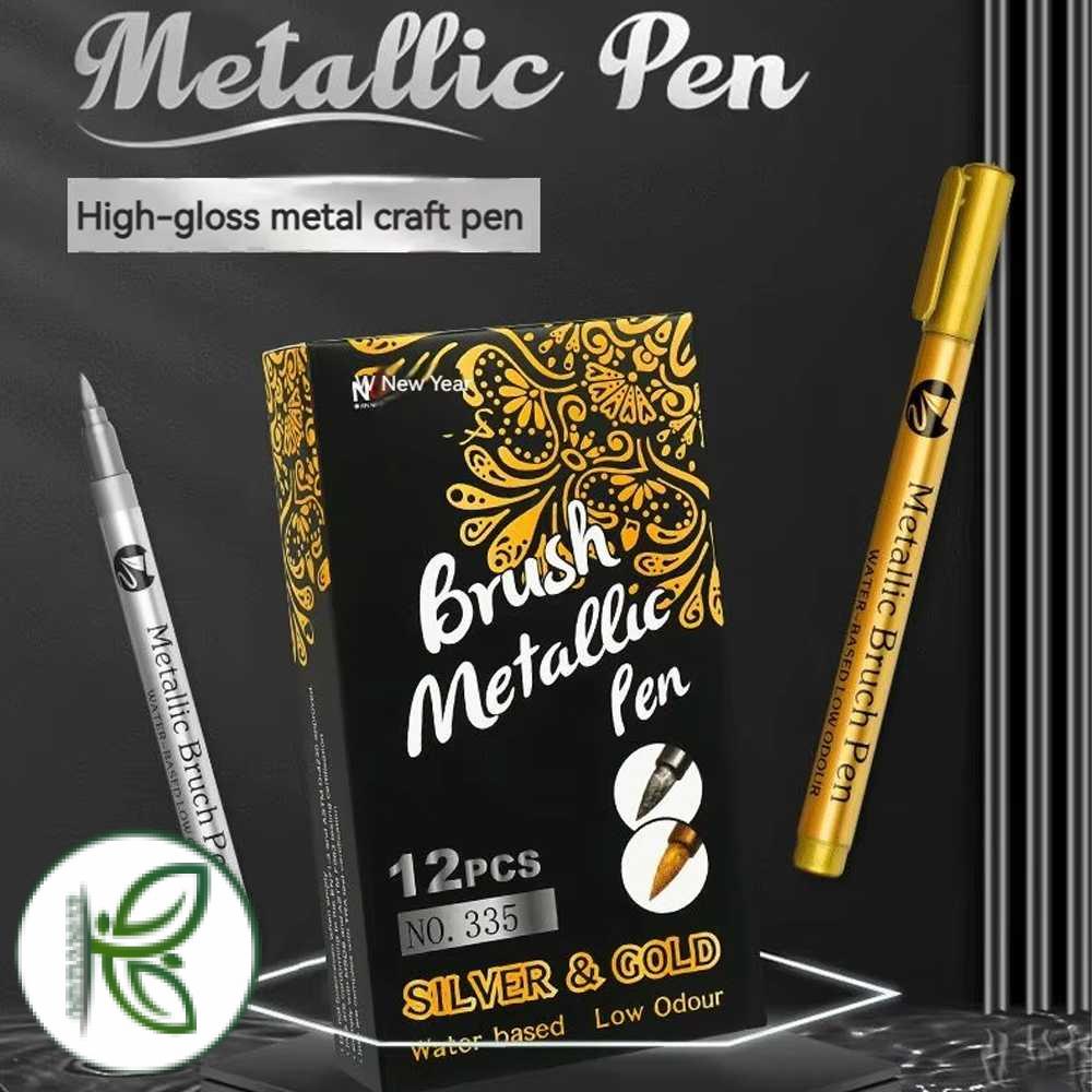 

GuangNa Spidol Permanen Metallic Marker Pen Waterproof 10mm 12 PCS - GN-12