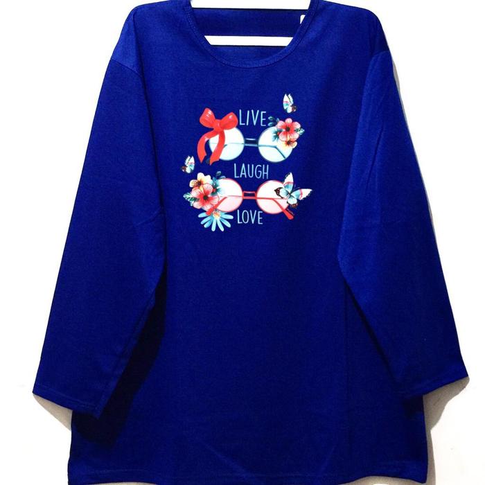 HEMAT ( COD ) KAOS LENGAN PANJANG JUMBO OVERSIZE XXXL LD 130 - XXXXL LD 140 / LOVE KAOS JUMBO