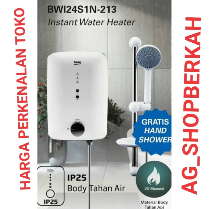 BISA GOSEND beko instant water heater pemanas air bwi24s1n 213