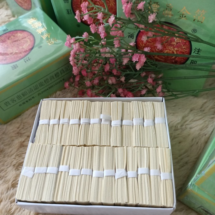

Ready Stok" Kimpo Edible Gold Leaf Dragon Isi 100 Lembar