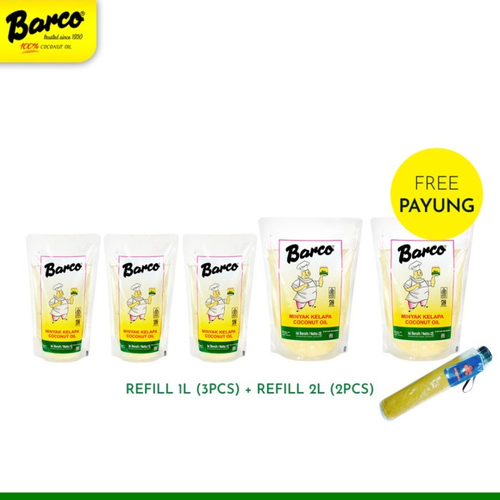 

Minyak Barco 2 Pcs Refill 2 Liter & 2 Pcs Refill 1 Liter (Free Payung)