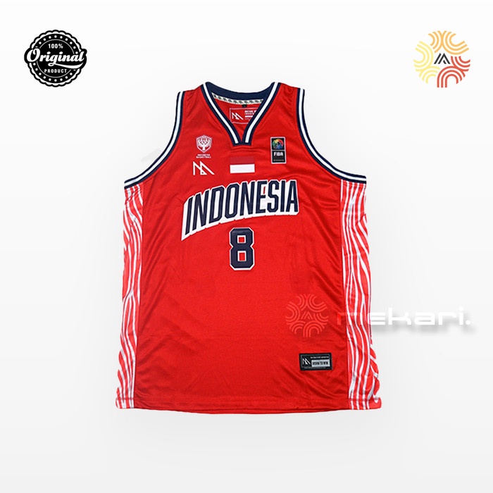 Jersey Basket MSI - Timnas Basket Indonesia U18 2024 - Merah