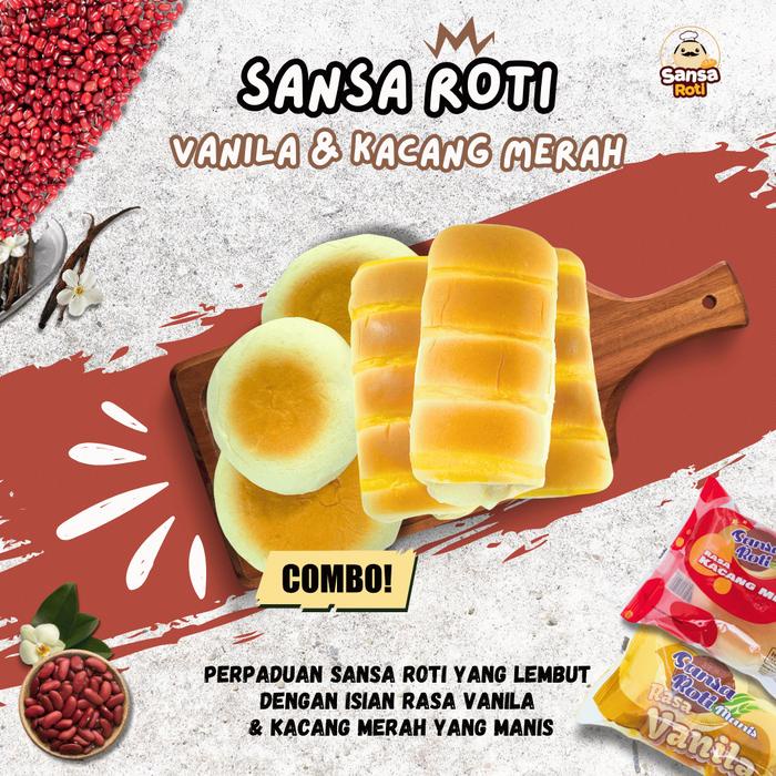 

Roti Mix 2 Varian - Rasa Kacang Merah & Vanilla - Makanan Ringan Roti Lembut Manis