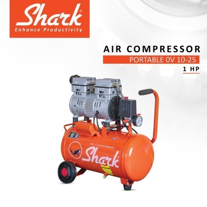 :=:=:=:=] Kompresor Angin Silent Oilless 1HP Shark OV1025