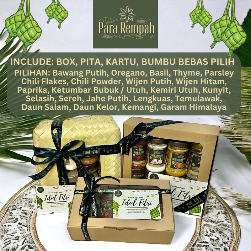 

PROMO TERBARU Hampers Lebaran Custom Hampers Bumbu Dapur Bubuk Para Rempah / Hampers Wedding /