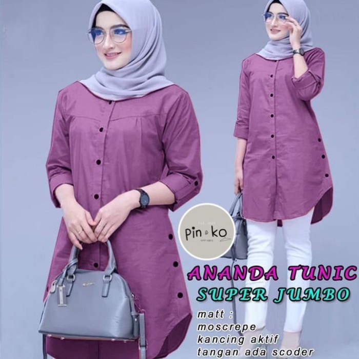 TERMURAH Tunik Ananda Jumbo Xl, Xxl, 3Xl/ Atasan Muslim/ Tunik Wanita/ Pakaian