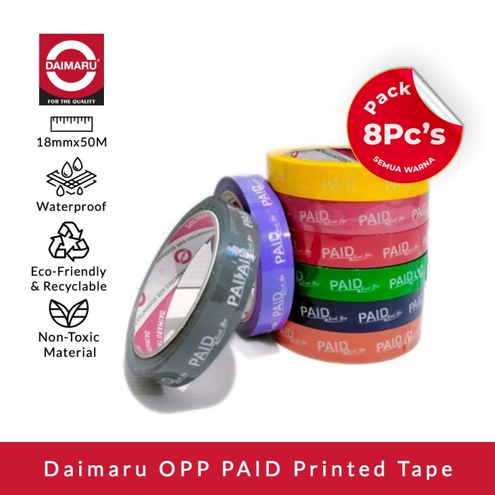 

Daimaru Segel PAID Thanks you 8 Warna (8 Roll)