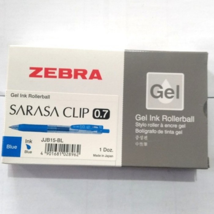 

pulpen Ballpoint pen Zebra Sarasa Clip Gel 0,7 Biru harga satu lusin