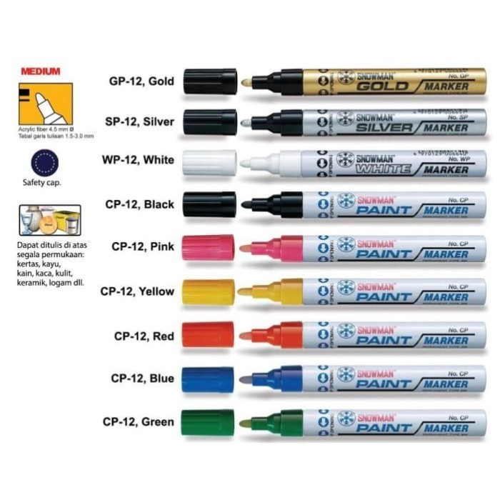 

JTTOP" SPIDOL SNOWMAN PAINT MARKER MEDIUM TIP