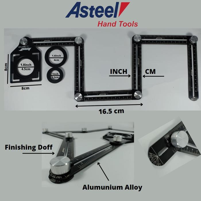 

JTTOP" ASTEEL PENGGARIS KERAMIK LIPAT 6 SUDUT SIKU ANTI KARAT MULTIFUNGISI ALUMUNIUM ALLOY BEST