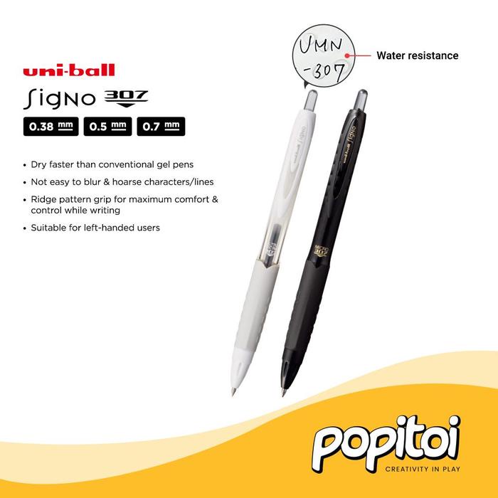 

JTTOP" UNIBALL SIGNO 307 UMN-307 GEL PEN 0.38 0.5 0.7 MM PULPEN UNI BALL ANTI LUNTUR