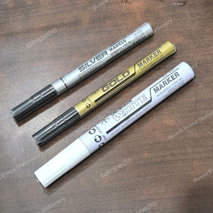 

JTTOP" SPIDOL PAINT MARKER SNOWMAN PERMANENT PUTIH GOLD SILVER EXTRA FINE TIP