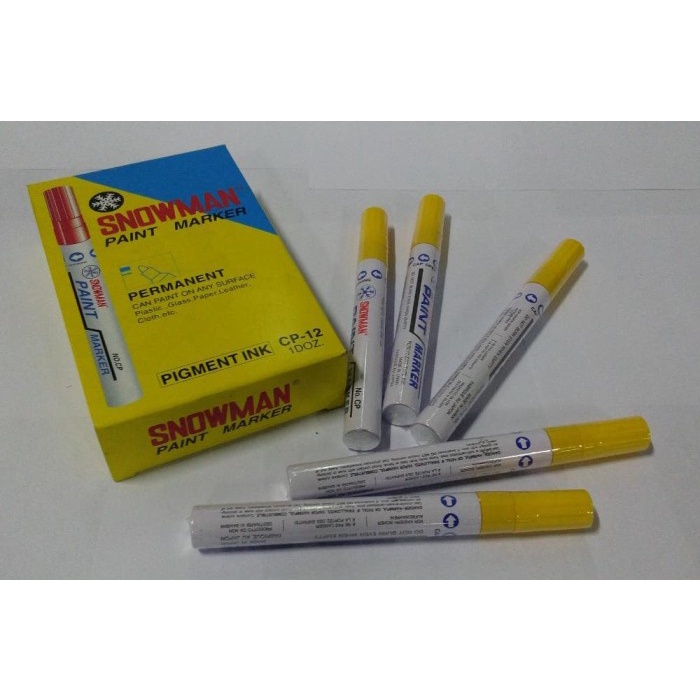 

JTTOP" SPIDOL PERMANENT PAINT MARKER SNOWMAN KUNING ISI 12 PCS