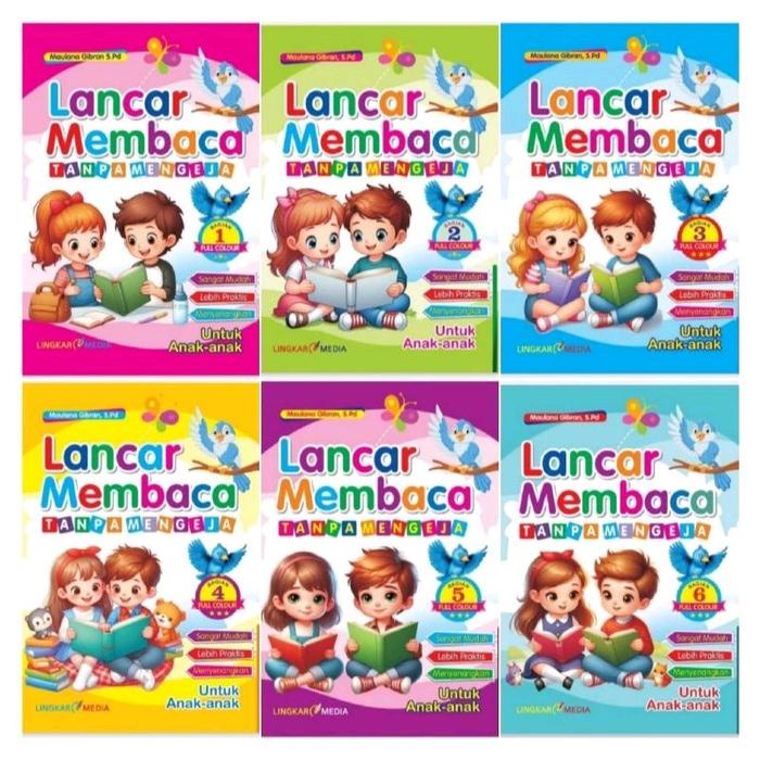

JTTOP" 1 PAKET LANCAR MEMBACA TANPA MENGEJA ISI 6 JILID LINGKAR MEDIA