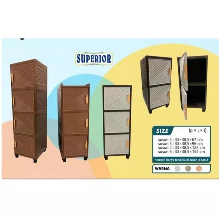 SALE PROMO GARANSI 100% / LEMARI LOKER BASOKA SUPERIOR 4 SUSUN - LEMARI PLASTIK 4 SUSUN READYY