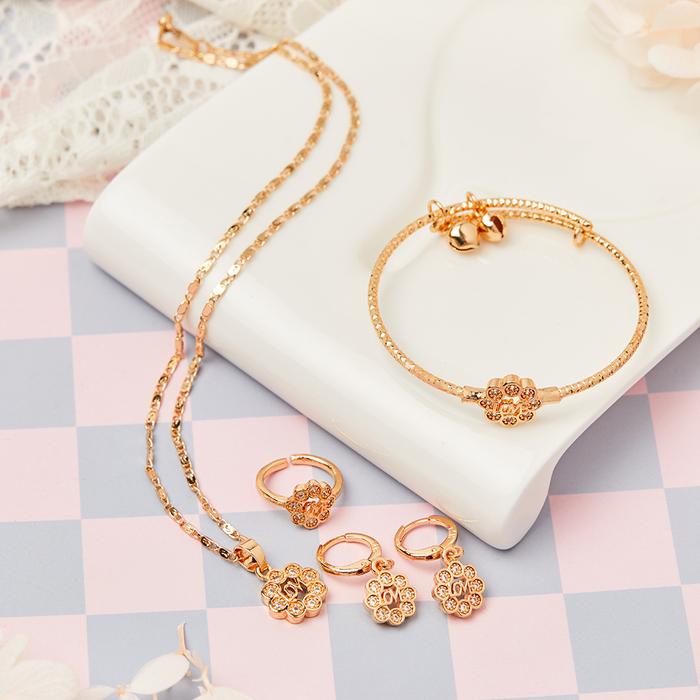 [Obral Perhiasan] Set Perhiasan Anak Titanium Huruf LOVE Set Cincin Kalung Anak Aksesoris Anak