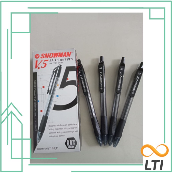 

JTTOP" BALLPOINT / PULPEN / BOLPEN SNOWMAN TERMURAH V-5 SEMI GEL- HITAM