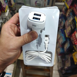 Car Charger Hk / Saver Mobil Hk / Charger Mobil Batok 2 Usb + Kabel PromoR040425A