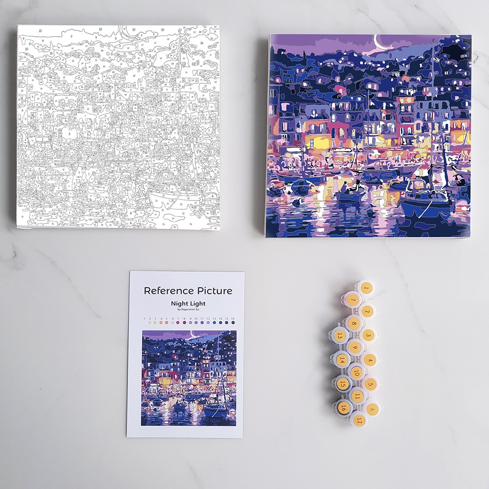 

Gratong [Artopia] Paint By Numbers Kit Night Light Edition By Papermint Co / Number Estetik