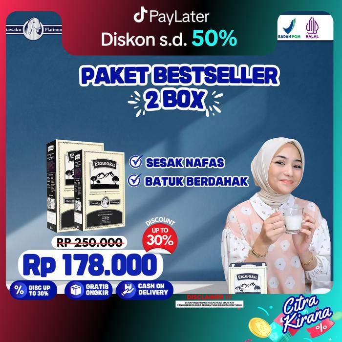 

terbaru !!! susu etawaku original 2 box 200 gram bpom halal distributor resmi etawaku [bisa cod]