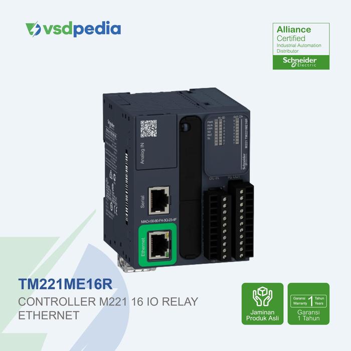 SNEIDER CONTROLLER M221-16IO RELAY ETHERNET MOD TM221ME16R
