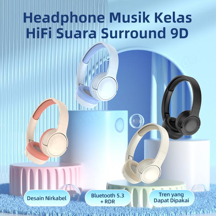terbaru  kivee wireless headphones bluetooth 5.3 earphone stereo hifi headset game earbuds with