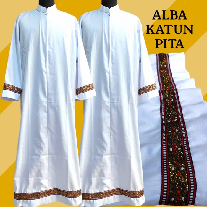 

Ready Alba Jubah Katun Romo Imam Katolik-Pakaian Liturgi Katolik